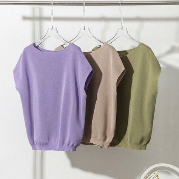 [하프클럽]모노무드 쿨링 여성 캐주얼 슬림 핏 필수템 여름 반팔 니트 티