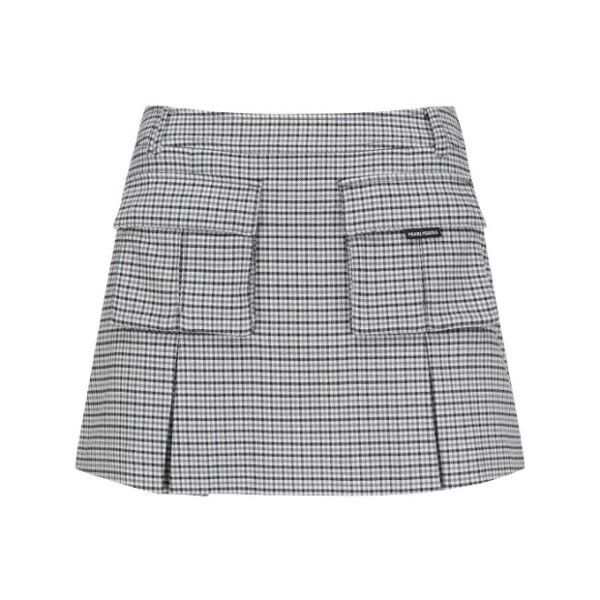 [파리게이츠(프)] 파리게이츠골프반바지 NQC 521D3PC281_GY 여성 체크 포켓 포인트 큐롯 스커트