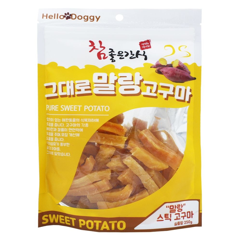 [오늘출발] 헬로도기 참좋은간식 그대로 말랑 스틱고구마 250g 강아지간식