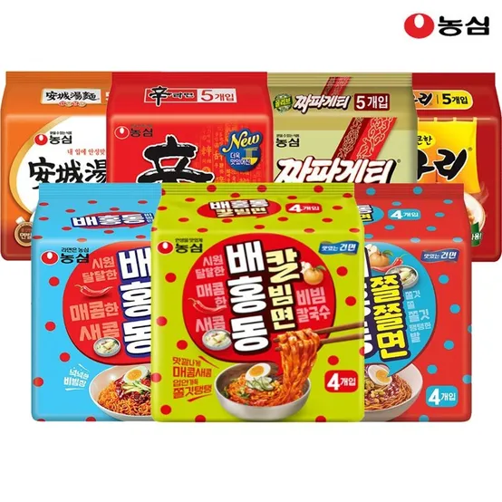 배홍동 비빔면 3종 칼빔면/비빔면/쫄쫄면 12봉/24봉 모음 외 [신라면/올리브 짜파게티/ 얼큰한 너구리/안
