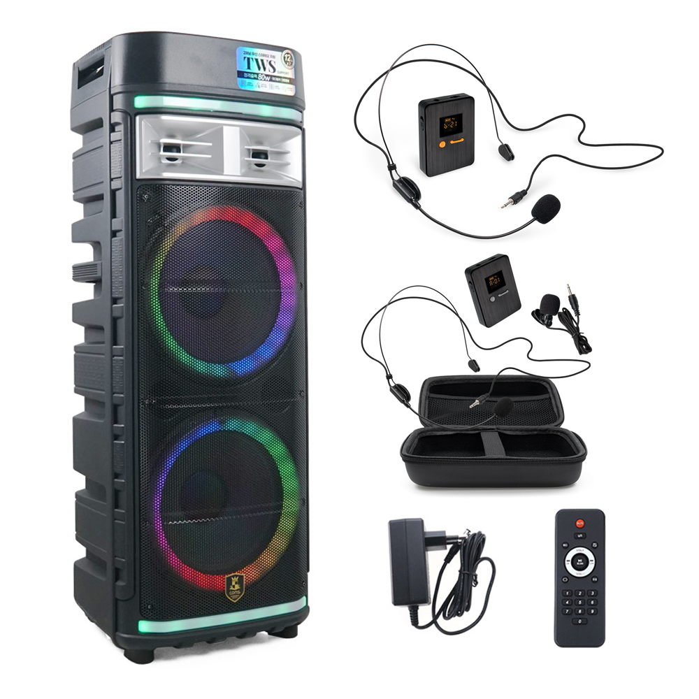 이동형 충전식 버스킹 앰프 블루투스 마이크 스피커 세트 CR500CD