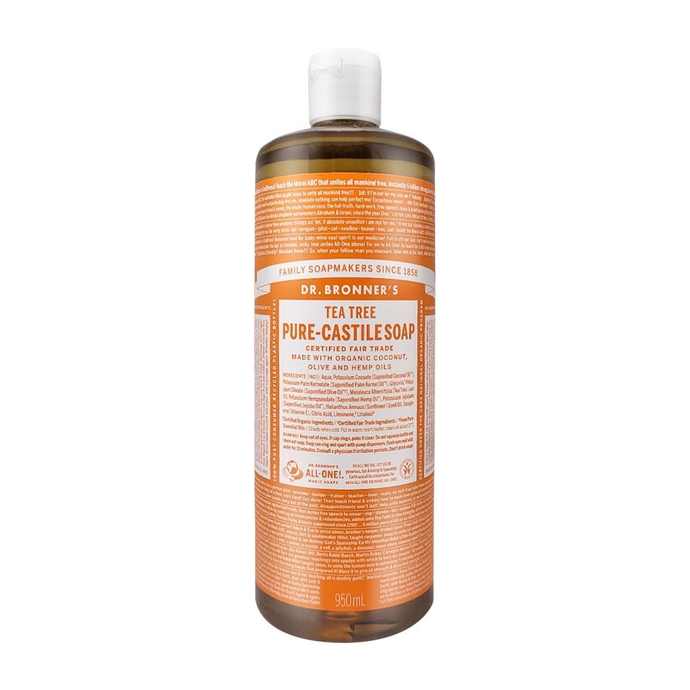 닥터브로너스 티트리 퓨어 캐스틸 솝 수목향 950ml 올인원 바디워시 1개 So