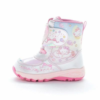 ムーンスタームーンスター サンリオ ハローキティ 女の子の子供の子供の防寒ウィンターブーツスノーブーツ防水抗菌防臭
