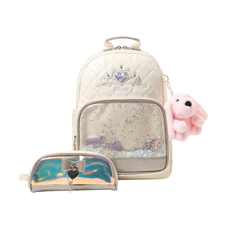[본사출고] 헤지스 키즈 여아 책가방 소피아 티아라 필통 파우치 세트 아이보리 골드 여자 초등 학생 백팩 가방
