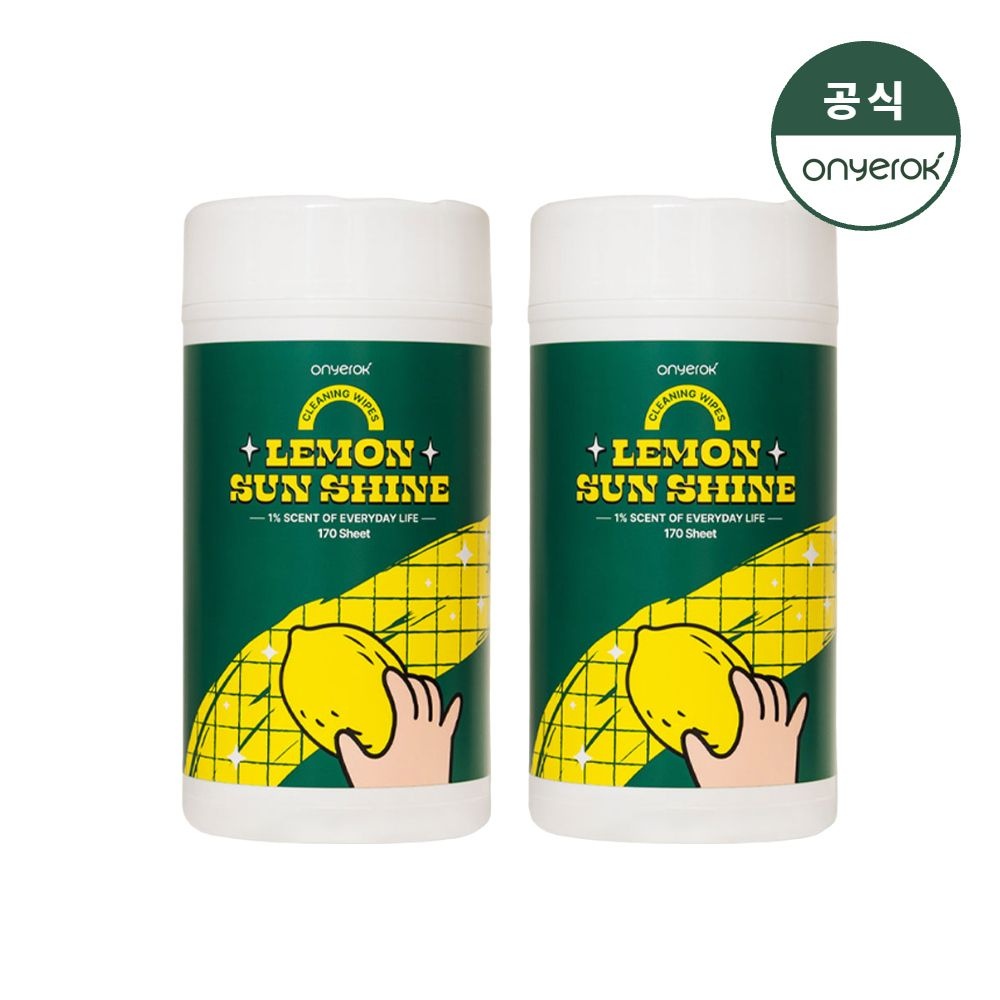 (현대홈쇼핑) [공동구매] 온예록 올인원 청소 세정 롤티슈 170매 2개 레몬선샤인