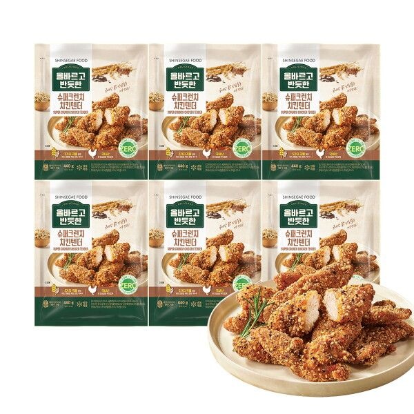 신세계푸드 [신세계푸드(SHINSEGAE FOOD)] 올반 슈퍼크런치 치킨텐더 440g X 6봉