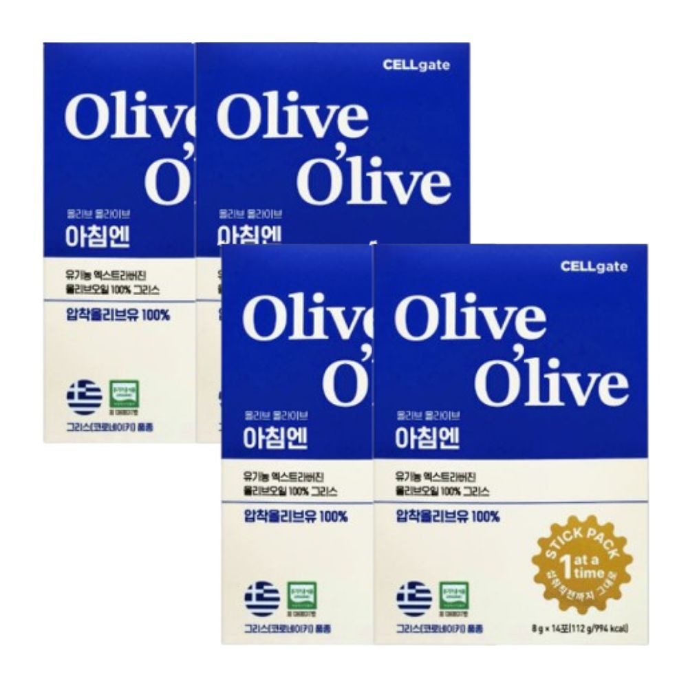 올리브 올라이브 아침엔 유기농 엑스트라버진 올리브오일 그리스 스틱형 8g 14포 x 4박스