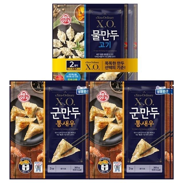 오뚜기 XO 통새우군만두 300g 4봉 + 물만두 378g 2봉