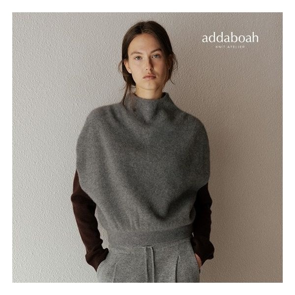 애드아보아 애드아보아 25FW 라쿤울 블렌디드 투웨이 하이넥 베스트