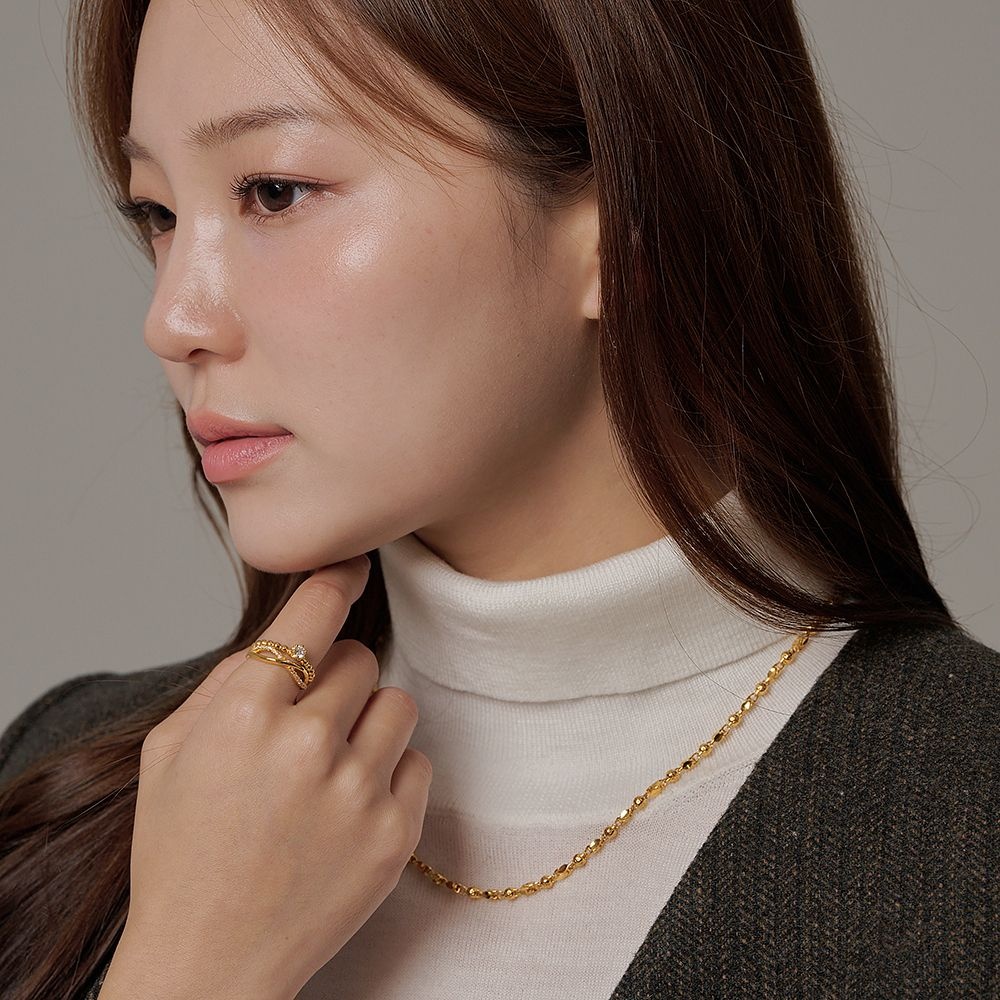 오운] 24K 골드 믹스 볼 체인 목걸이 18.75g