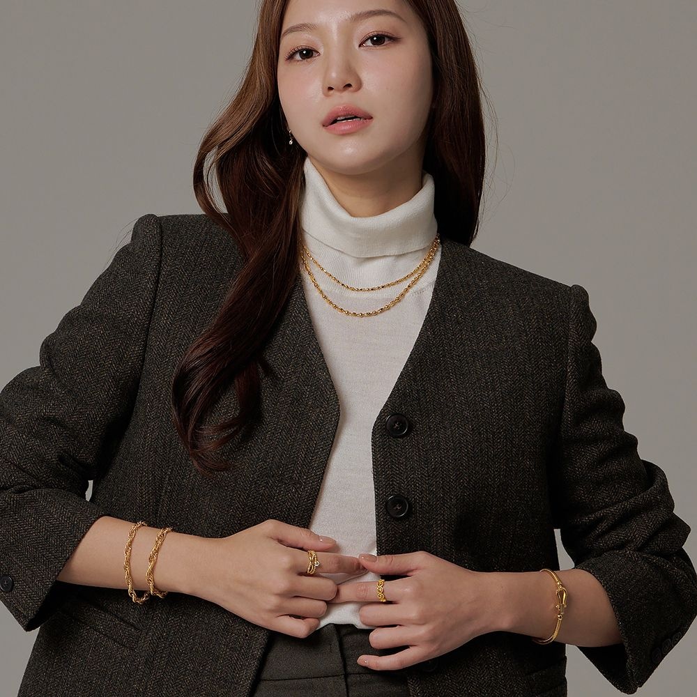 오운] 24K 골드 믹스 볼 체인 목걸이 18.75g