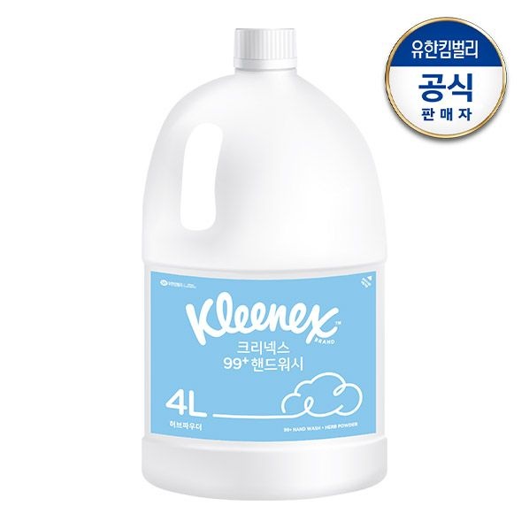 크리넥스 핸드워시 허브파우더향 거품형 4L(리필형 대용량)