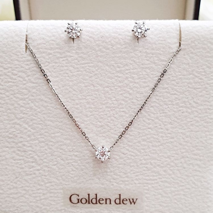 [롯데백화점] 골든듀 퓨리타 3부 귀걸이 3부 목걸이 세트(0.30ct,0.30ct) 211600043 211600045 LE1218776350