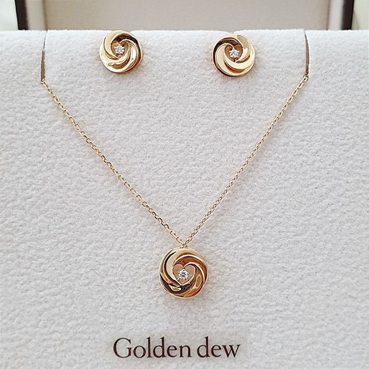 [롯데백화점] 골든듀 해피하트3 귀걸이 목걸이 세트 211700304 211700307 LE1218637761