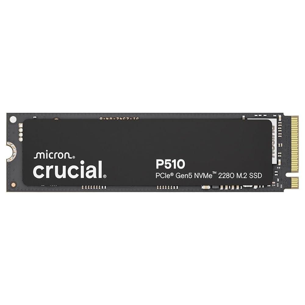 크루셜 [해외] [정품] Crucial P510 1TB Gen5 NVMe SSD, 최대 11,000MB s, PCIe 5.0 M.2 2280 내부 솔리드 스테이트 드라이브, 노트북, 데스크톱, + A