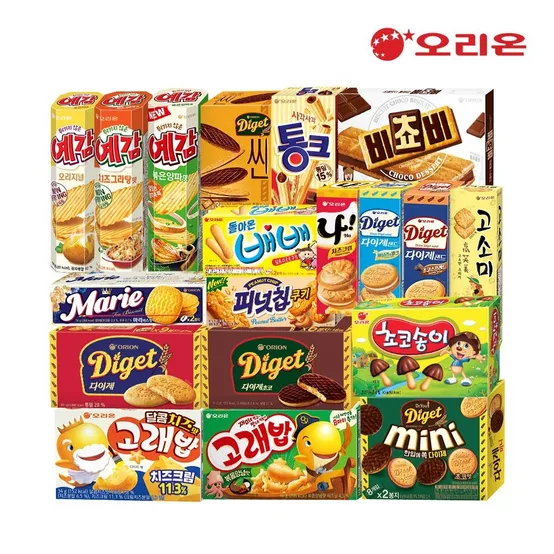 [오리온] 인기 스낵&비스킷 5+5 골라담기 / 비쵸비 다이제 나샌드 고래밥 예감 고소미 통크 초코송이