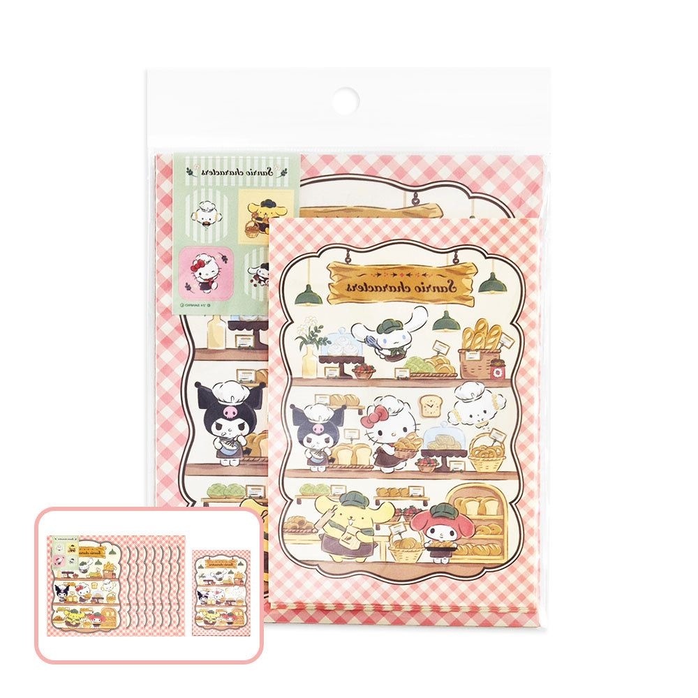산리오 쿠킹 캐릭터즈 편지지 세트 노트세트 스티커세트