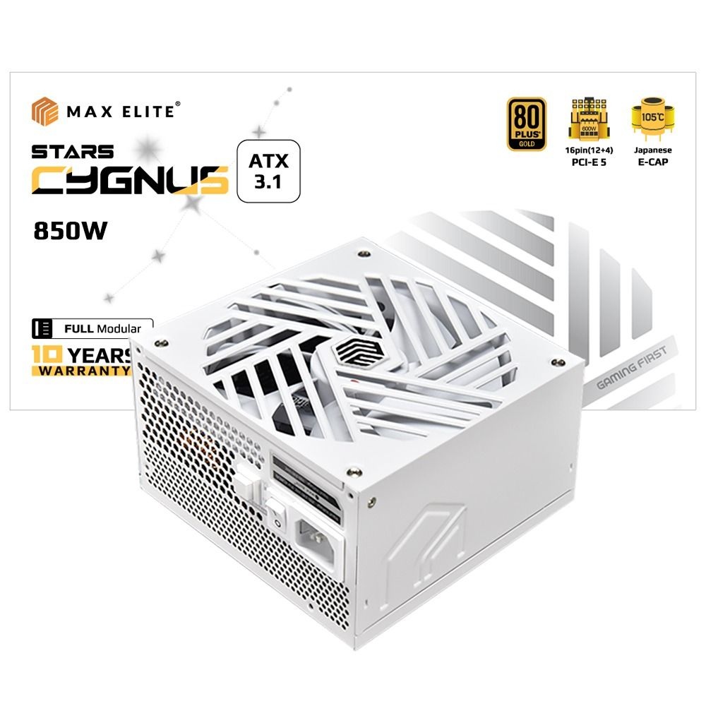 [오늘출발] 맥스엘리트 HIT 맥스엘리트 STARS CYGNUS 850W 80PLUS골드 풀모듈러 ATX3.1 화이트 /파워서플라이/정품/오늘출발