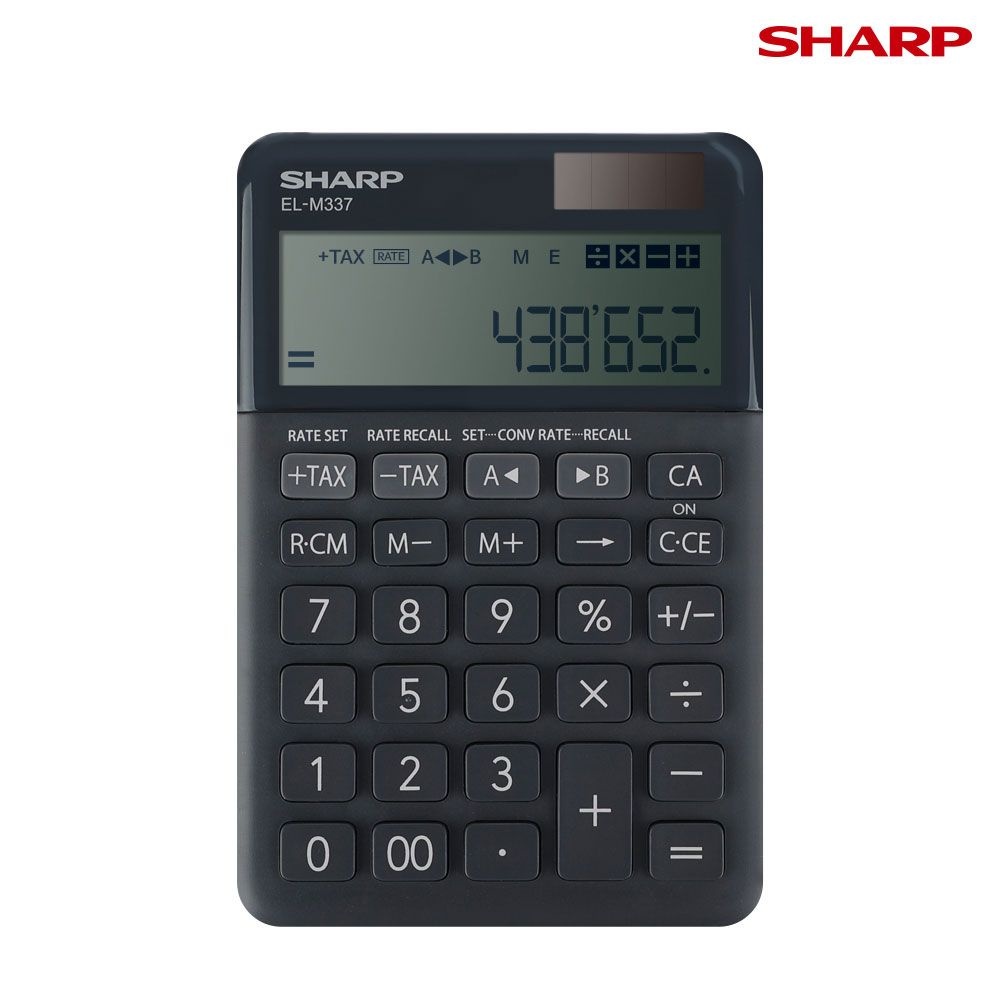 HJ 샤프 정품 일반계산기 탁상용 전자계산기 SHARP EL-M337 12자리 태양전지 TAX계산 다중변환기능