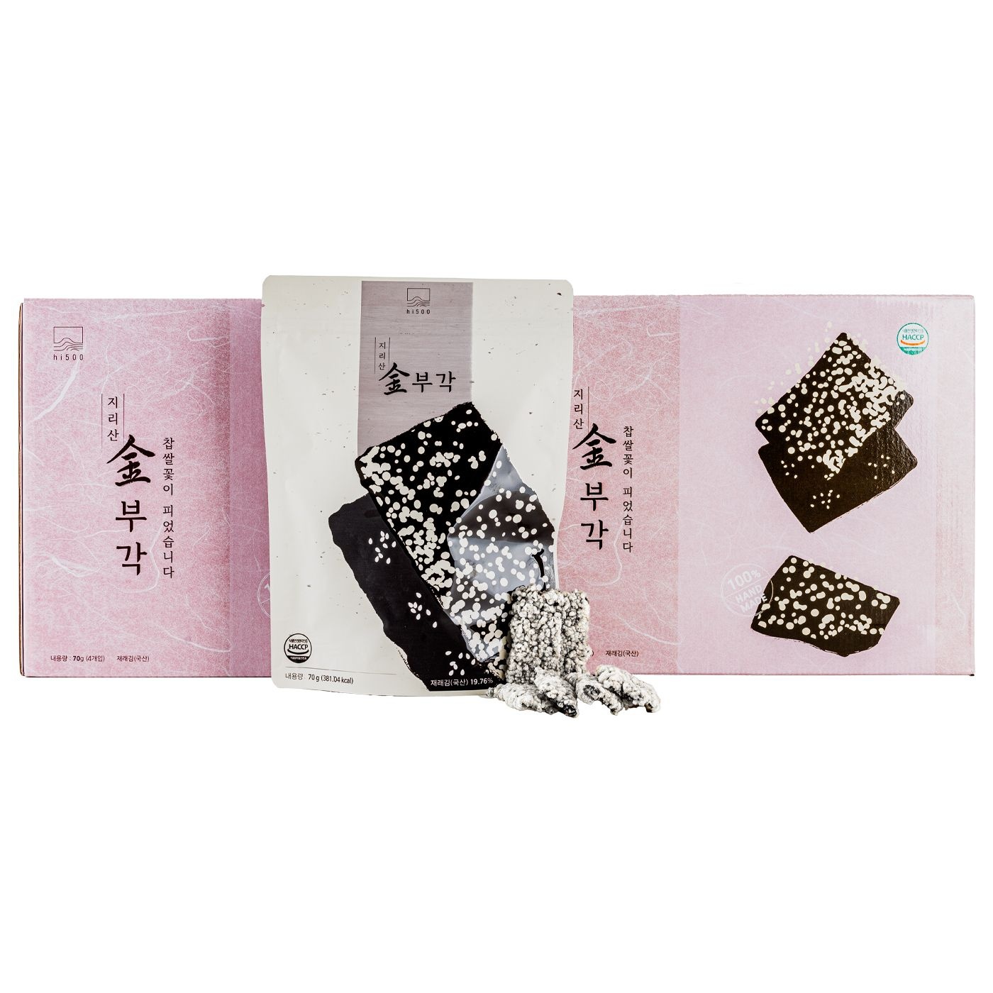 지리산 금부각 한입부각 선물세트 70g x 4팩 280g (하이오백, 남원, 김부각, 튀각, 영양, 반찬, 간식)