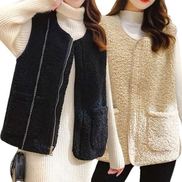 겨울 조끼 포근한 여성 융털 조끼 발열 베스트 겨울 애장템