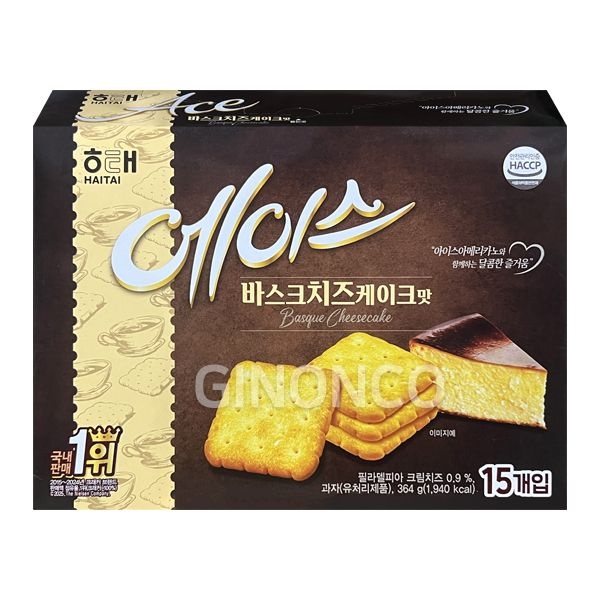 해태 에이스 바스크치즈케이크 364g 과자세트 과자 간식 대용량간식 탕비실