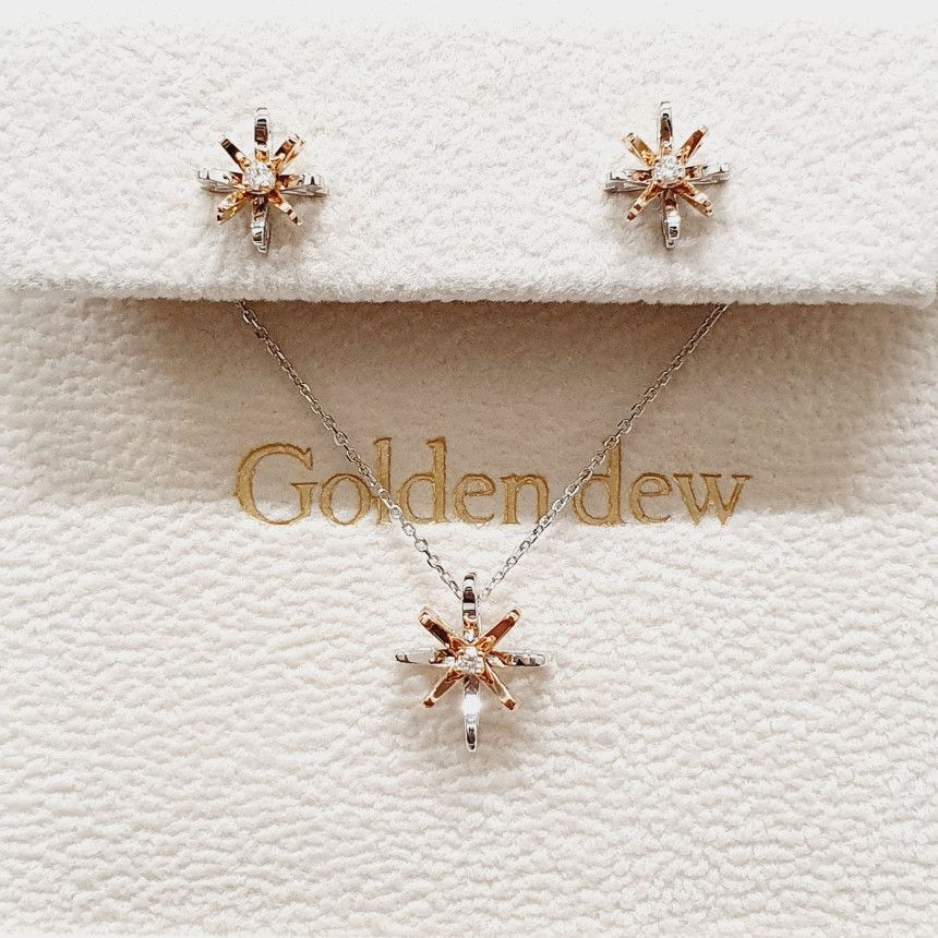 [롯데백화점] 골든듀 스윗러브 세트 (목걸이+귀걸이) 211400124 211400125 LE1209189354