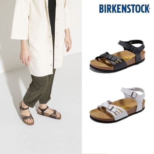 버켄스탁 샌들 발리 화이트 블랙 BIRKENSTOCK BALI