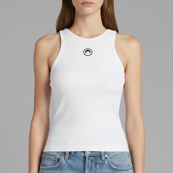 [마린세르] [국내배송] 문 로고 리브드 탱크탑 WTT014A CJER0011 WH10 매니아온