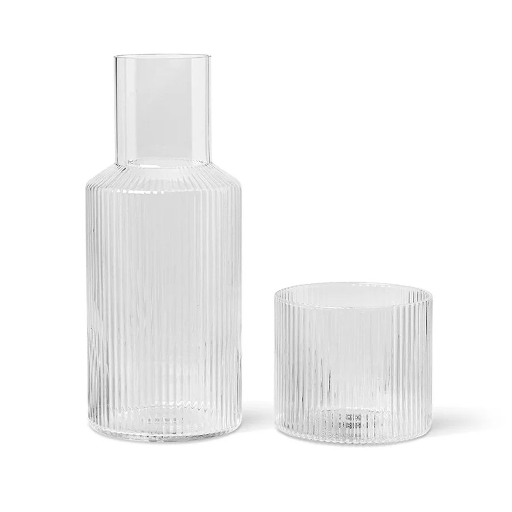 펌리빙 리플 카라프 세트 스몰 유리 물병 Clear
