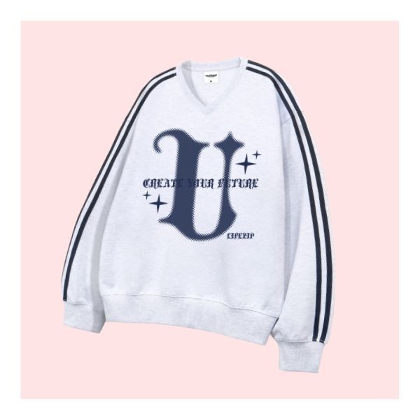 U라이프집 유하프톤 오버핏 트랙 브이넥 맨투맨 스웨트셔츠 스웻셔츠 크루넥 티셔츠 상의 4 컬러 ULZV 5010338543 40468