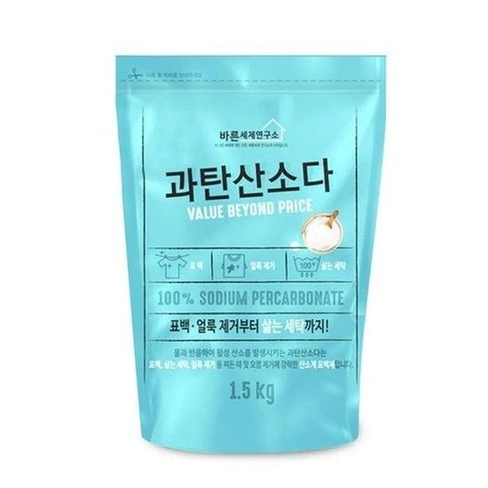 JU 바른세제연구소 과탄산소다1.5kg/ 의류 얼룩제거/ 표백효과/ 빨래삶기