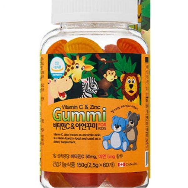 네추럴라이즈 비타민C&아연 꾸미 어린이 비타민젤리 아기 구미 키즈 영양제 60구미, 6개