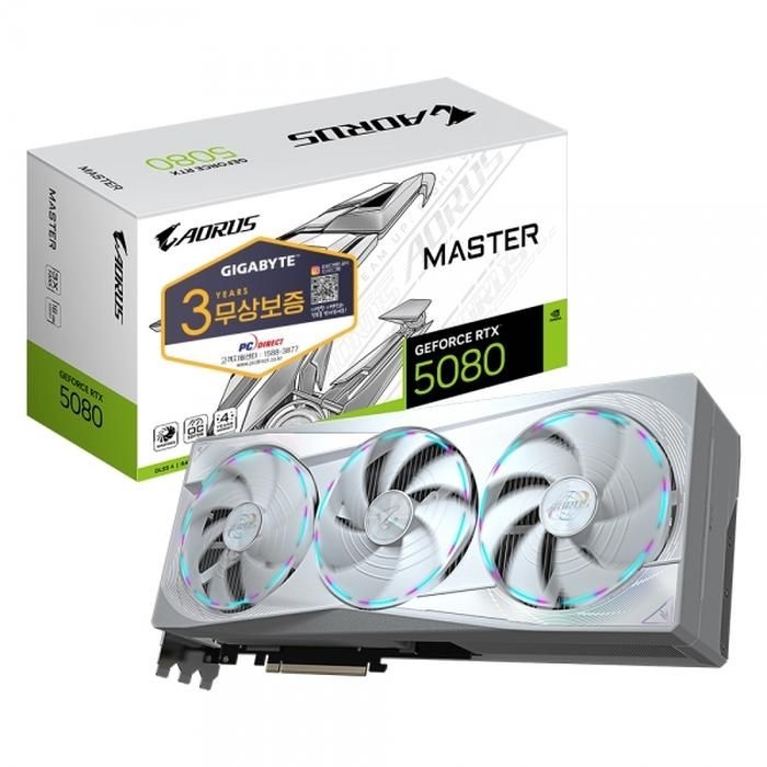 GIGABYTE GIGABYTE AORUS 지포스 RTX 5080 MASTER ICE D7 16GB 피씨디렉트