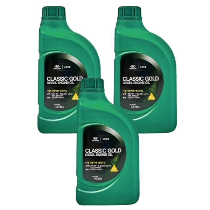 현대모비스 클래식 골드 디젤 엔진오일 10W30 1L x3개