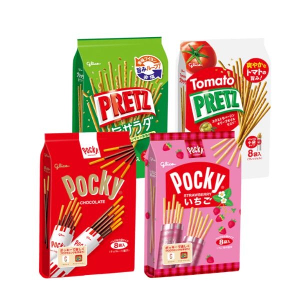 글리코 프릿츠 4종세트 초콜릿 8봉지입 사라다 8봉지입 토마토 8봉지입 딸기맛 8봉지입