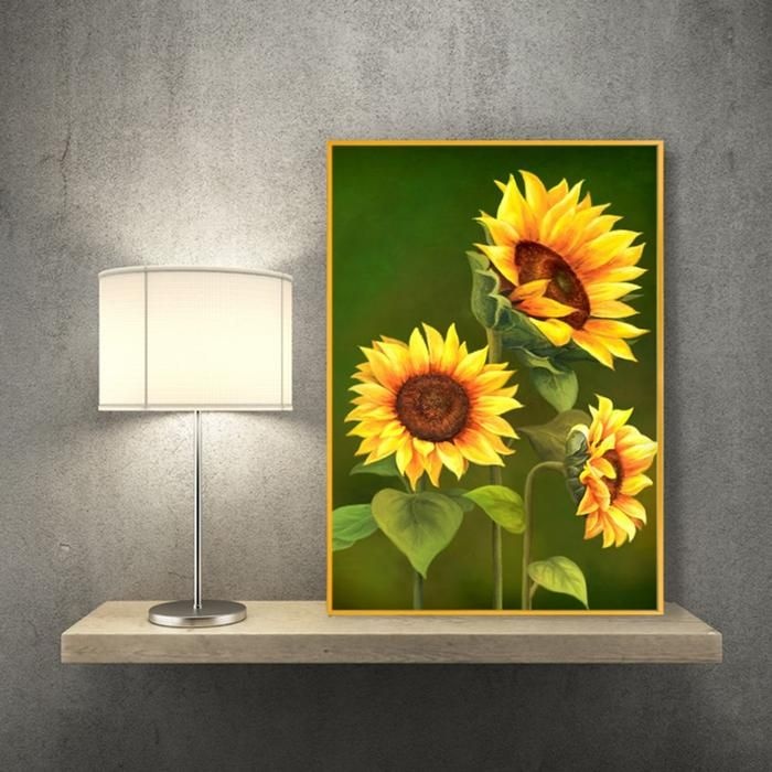 해바라기그림세련액자 풍수그림 돈들어오는 A3goldAL5