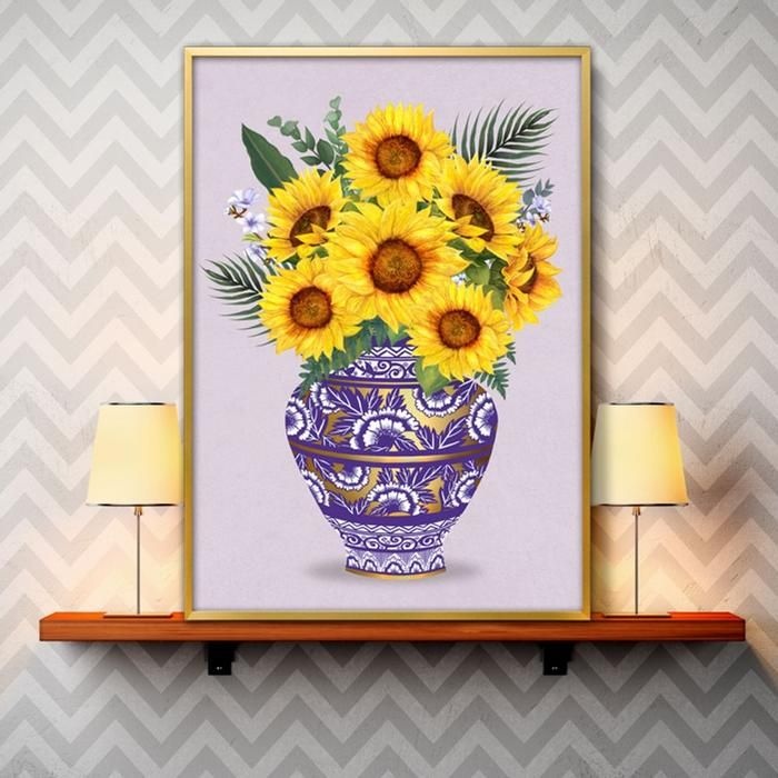 해바라기그림세련 액자 A3 7SUN3 풍수그림 돈들어오는