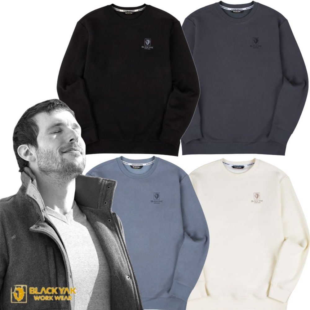 블랙야크 블랙야크 애슬레저 기모 맨투맨 긴팔 남성 겨울 라운드 보온 기능성 남녀공용 커플티 BL-1003