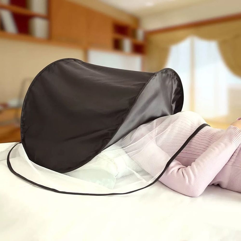 큐 암막 얼굴모기장 접이식 휴대용 캠핑 방충망 꿀잠용 모기망 수면텐트