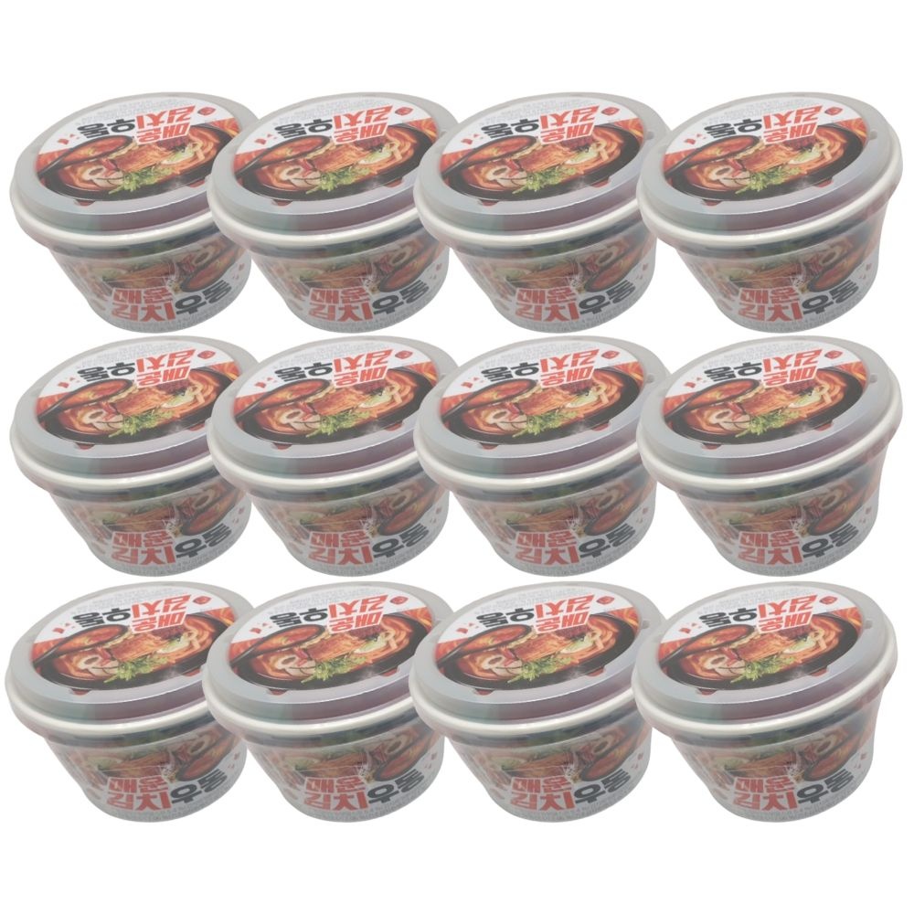 매운김치우동 194g x 12개 화끈하게매운맛 편의점신상컵면
