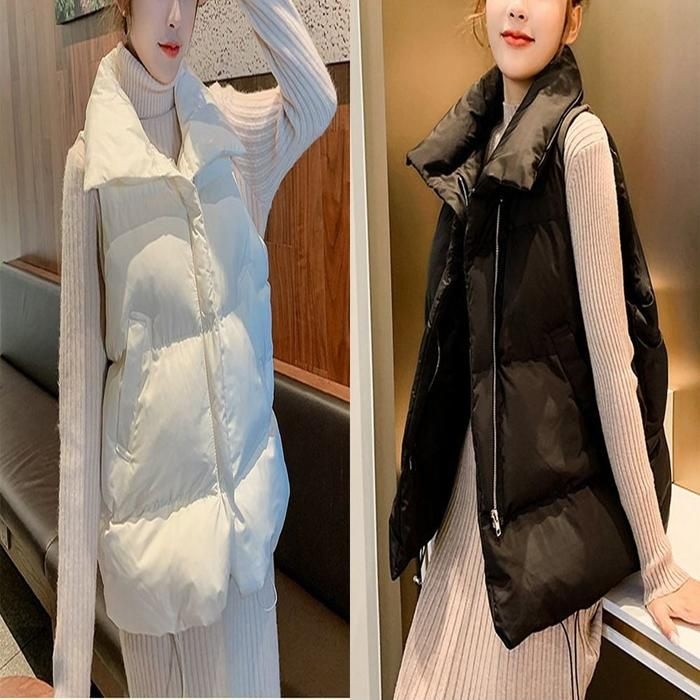 [아우트]오버핏 하이넥 패딩 숏패딩 베스트 쪼끼