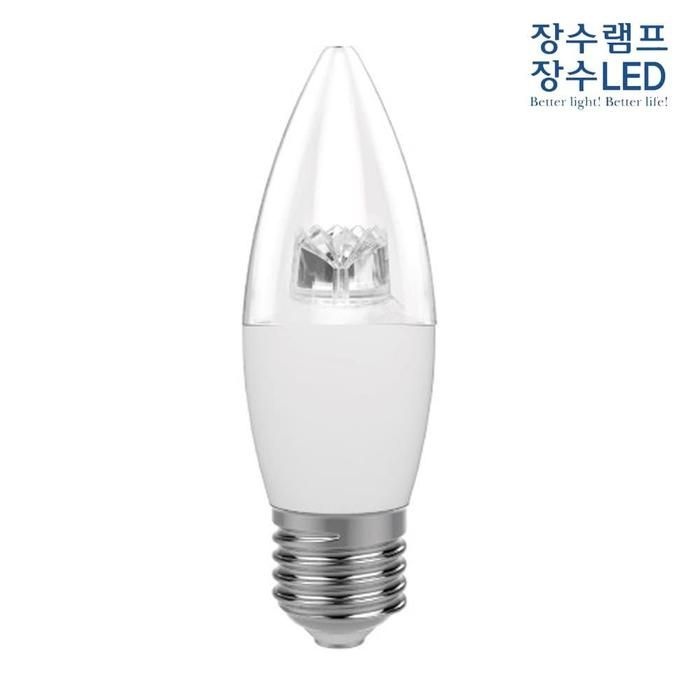 장수램프 투모던명 LED 촛대구 5W 전구색 E26 캔들다마