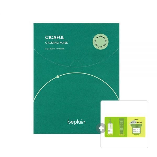 비플레인 시카풀 카밍 마스크 10매, 1개 + 증정(비플레인 녹두 3종 키트, 1개)