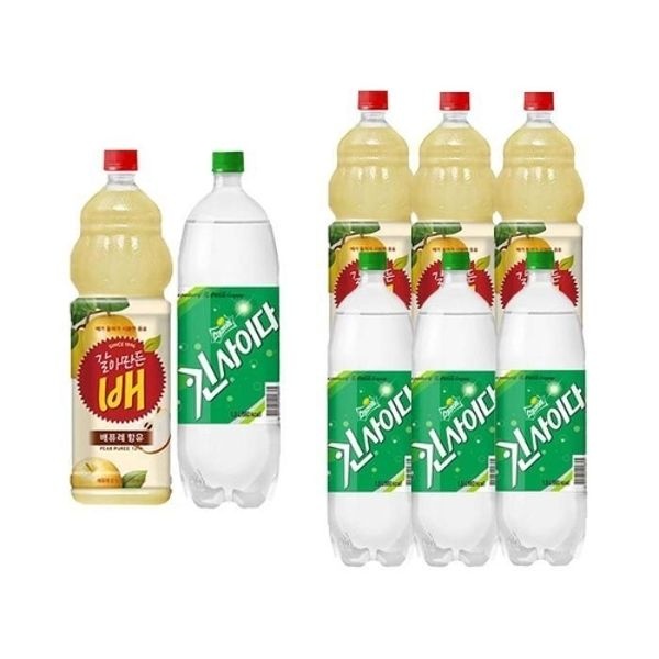 갈아만든배 1.5L 3개+킨사이다 1.5L 3개