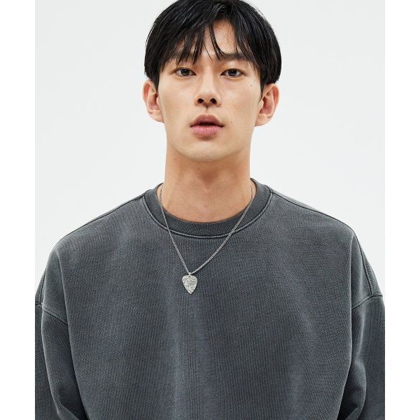 [11월 5일 배송] SOVERMENT 980G 피그먼트 맨투맨-챠콜-