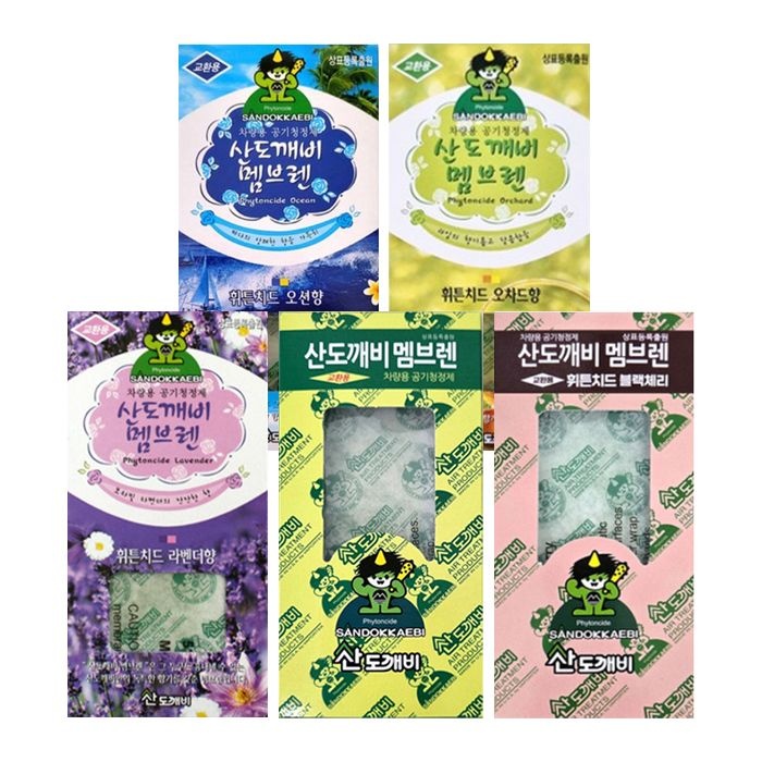 산도깨비 멤브렌 휘튼치드 리필 교환용 6g 5종 1세트 차량용 탈취 방향제
