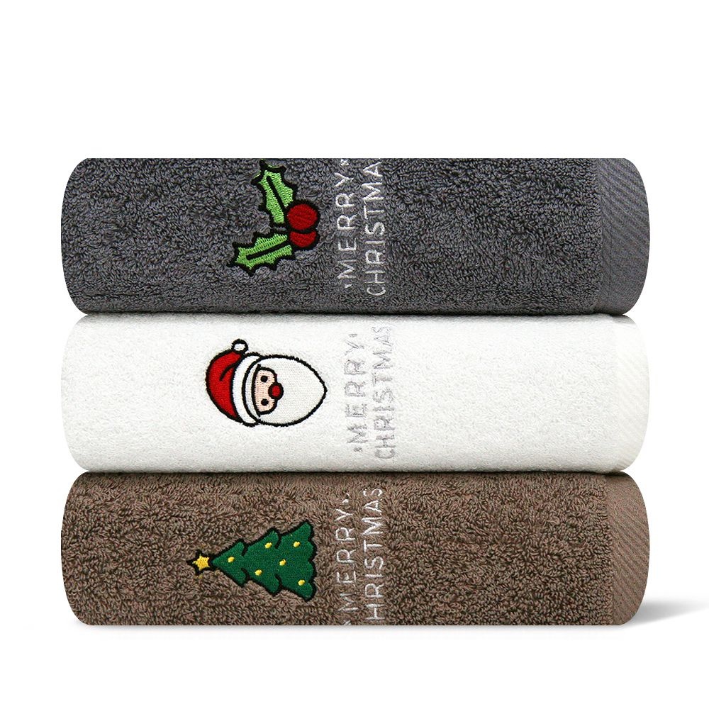 송월타올 크리스마스 산타자수 150g 세면타올 10매
