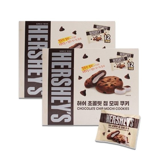 허쉬 초콜릿칩 모찌쿠키 240gX2 24입 / 초코 찰떡쿠키