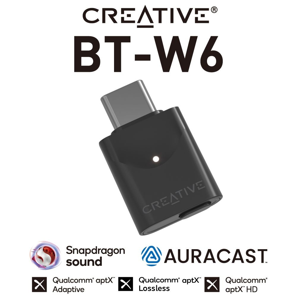 [오늘출발] 크리에이티브 [카드결제할인] 크리에이티브 BT-W6 블루투스 5.4 LE AUDIO aptX Lossless 코덱 오디오 동글